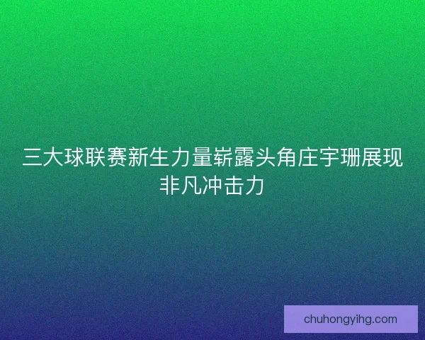 三大球联赛新生力量崭露头角庄宇珊展现非凡冲击力